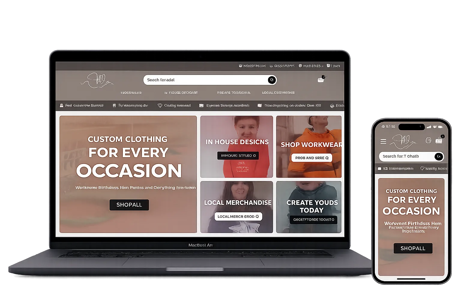 Website shown on laptop and mobile
